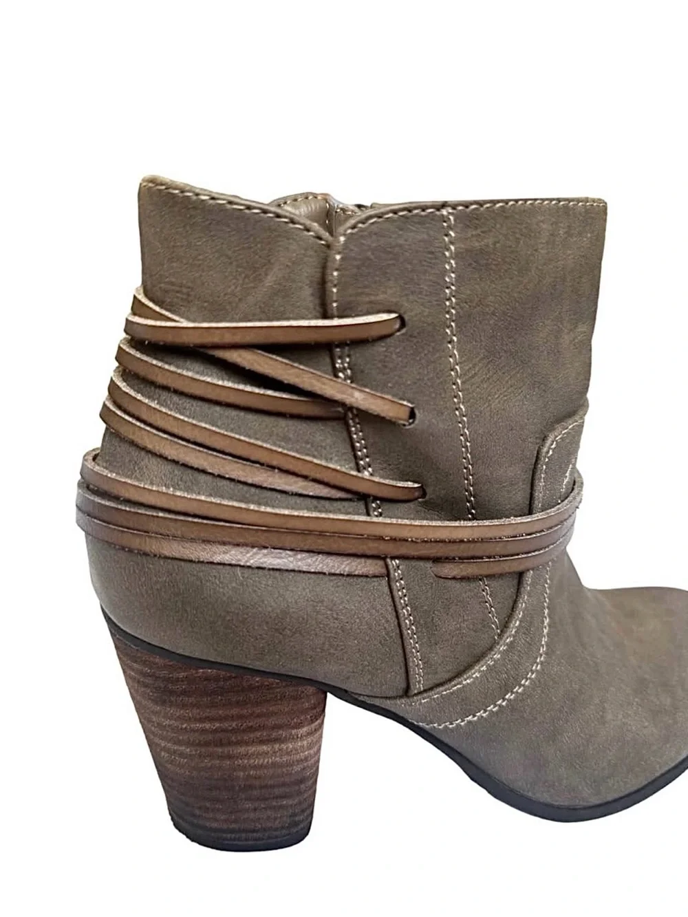 Madden Girl Denise Faux Leather Criss Cross Detail Ankle Booties